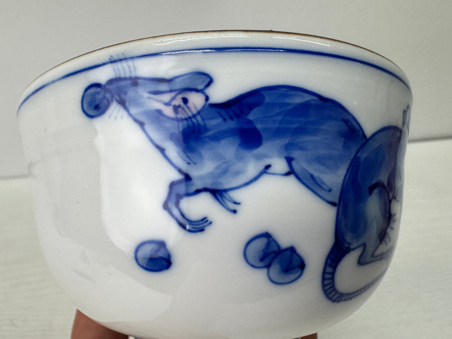 Y10784 CHAWAN Seto-ware bowl signed box Japan antique tea ceremony pottery cup