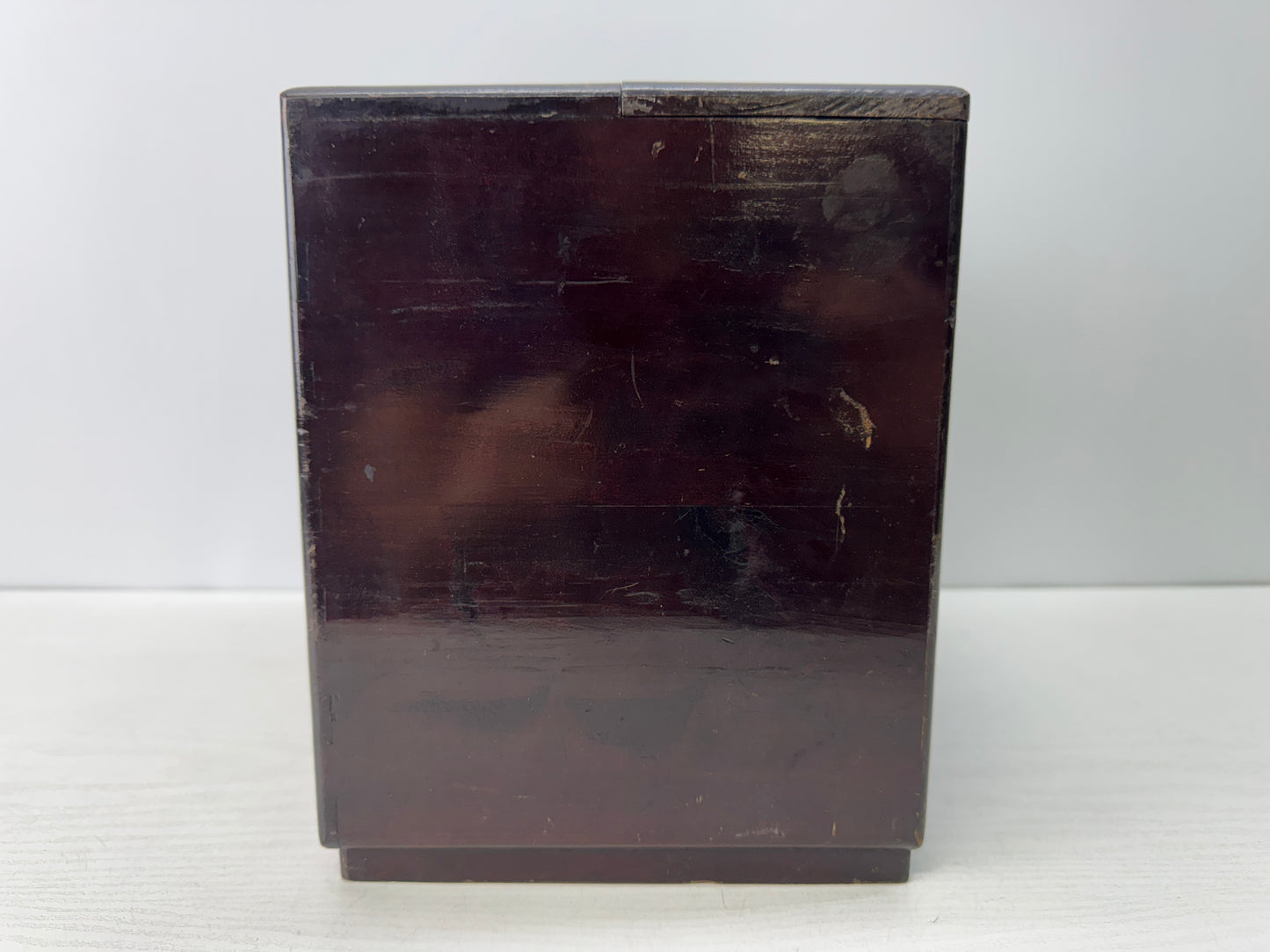 Y10788 TANSU wooden needle Sewing box Crane  Japan antique interior storage
