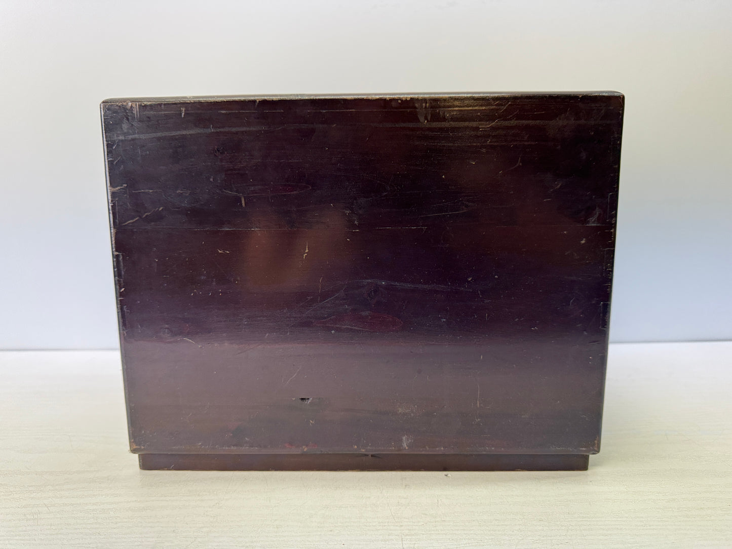 Y10788 TANSU wooden needle Sewing box Crane  Japan antique interior storage