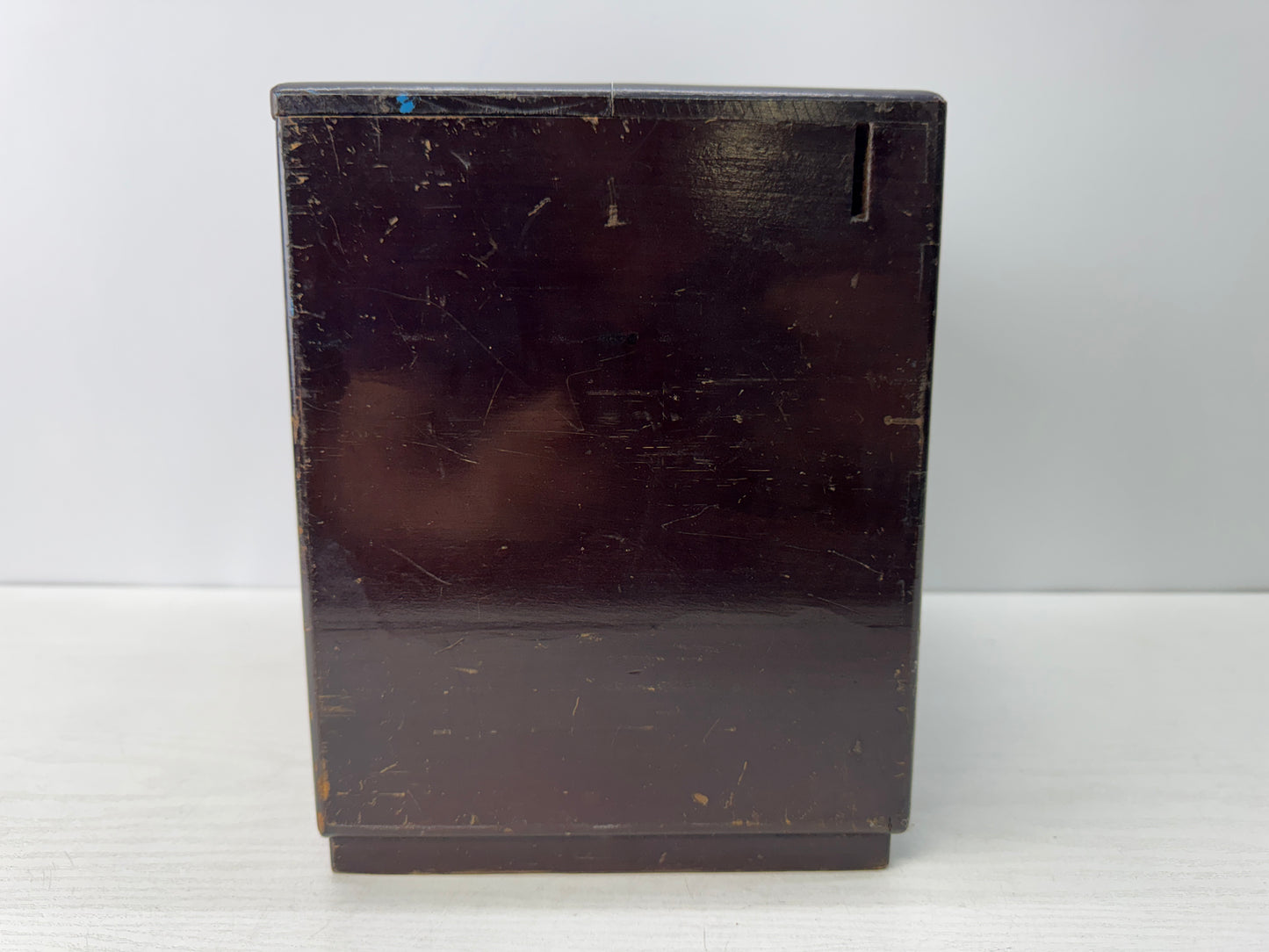 Y10788 TANSU wooden needle Sewing box Crane  Japan antique interior storage