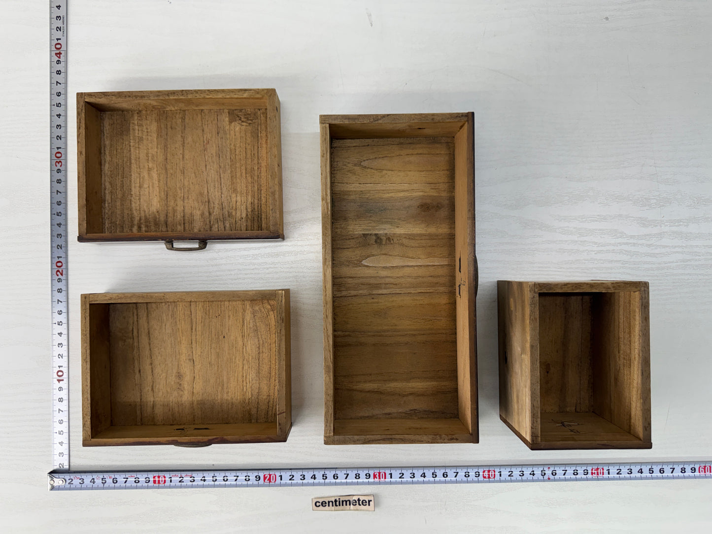 Y10788 TANSU wooden needle Sewing box Crane  Japan antique interior storage