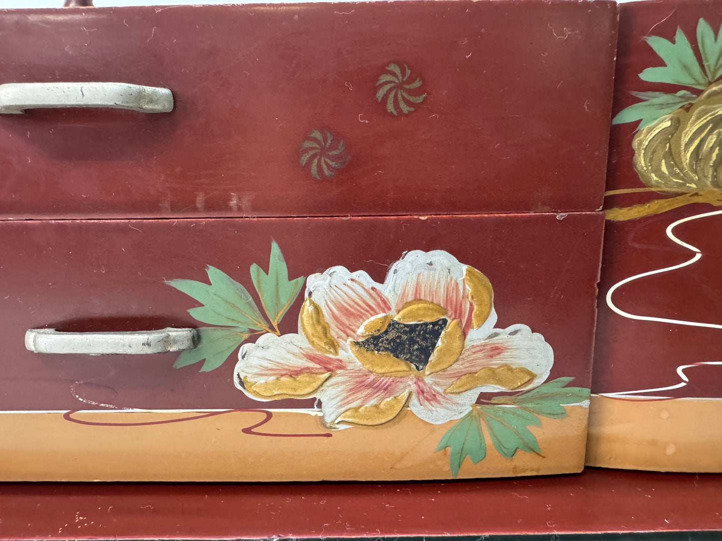 Y10790 TANSU Makie Dressing table small drawers Japan antique interior storage