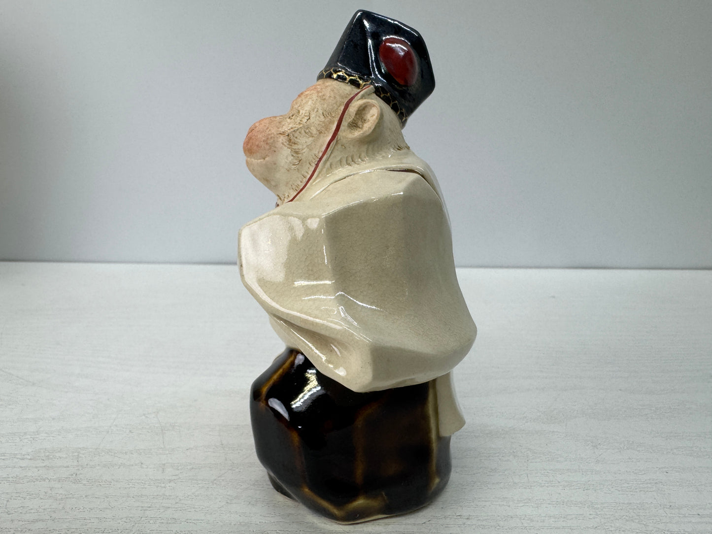 Y10794 OKIMONO Kyo-ware Monkey figure signed box Japan antique ornament interior