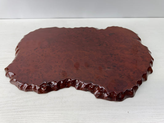 Y10801 FLOWER STAND Tamamoku wood base plate Japan antique ikebana interior