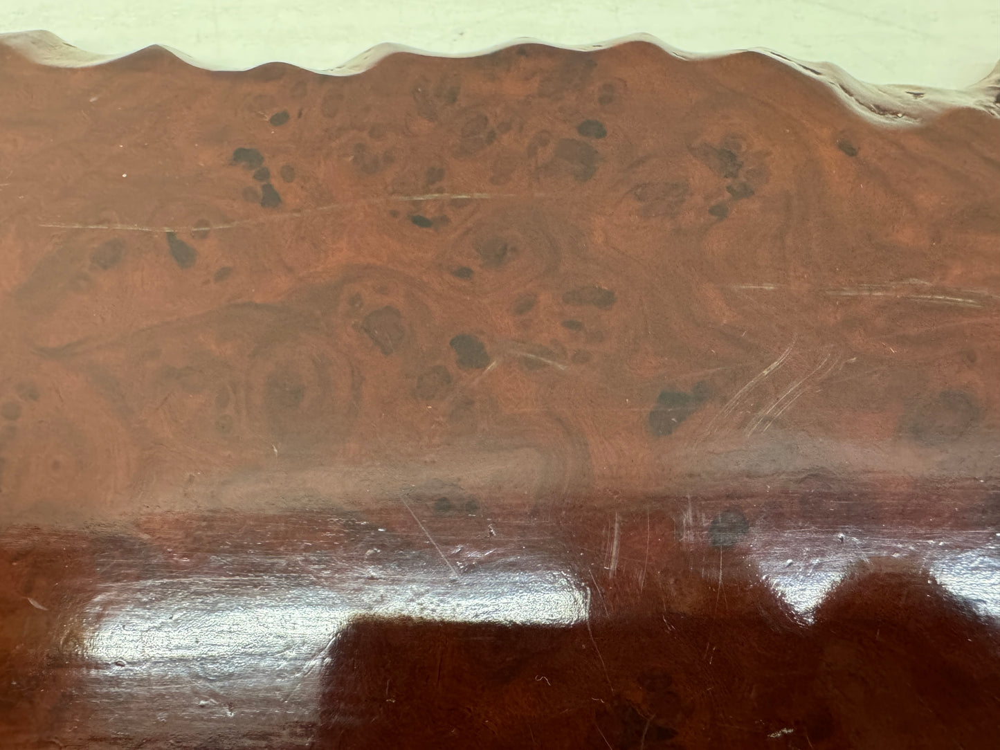 Y10801 FLOWER STAND Tamamoku wood base plate Japan antique ikebana interior