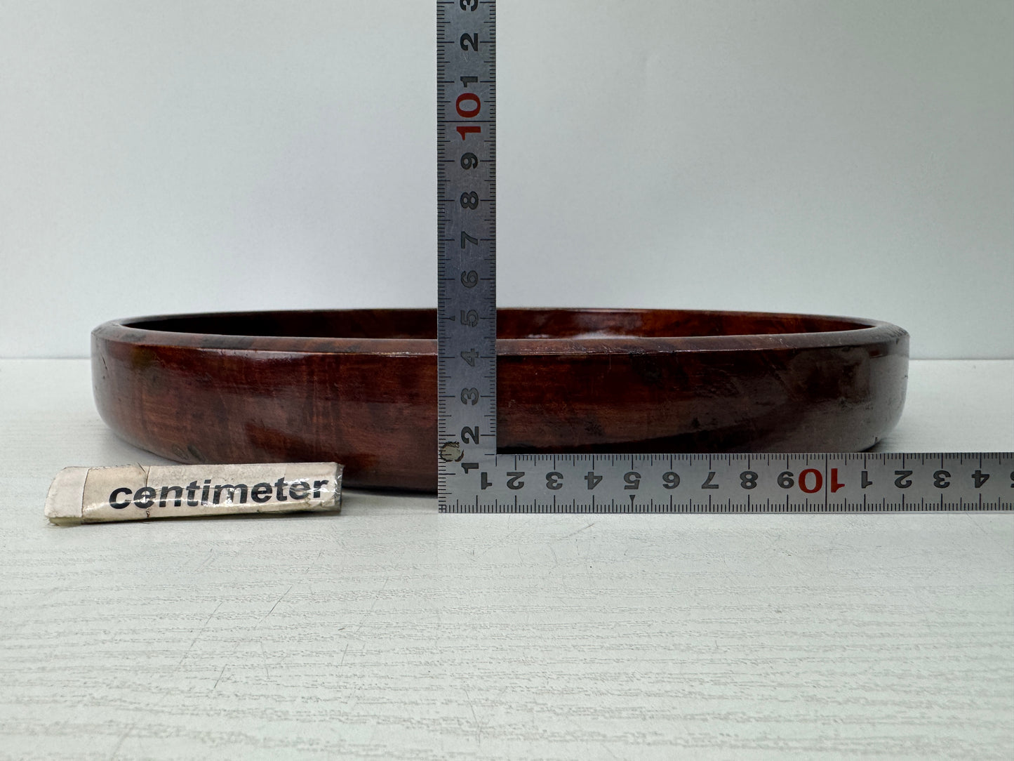 Y10802 TRAY Tamamoku wood Obon Ozen round Japan antique serving platter salver