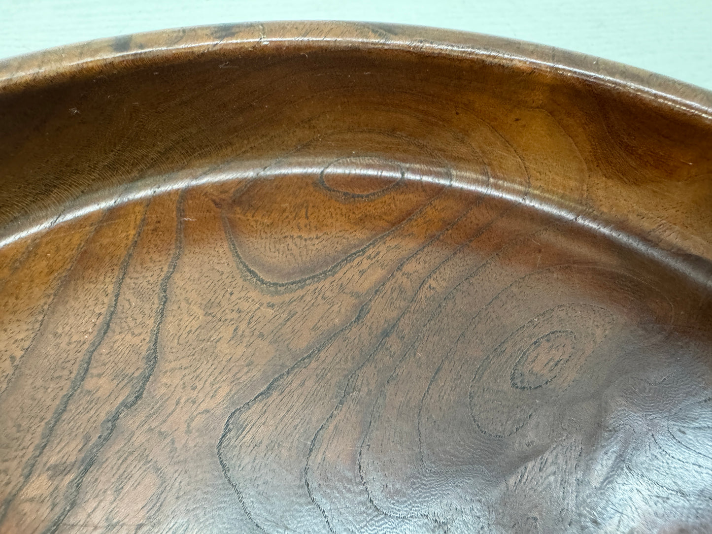 Y10803 TRAY zelkova wood Obon Ozen round Japan antique serving platter salver