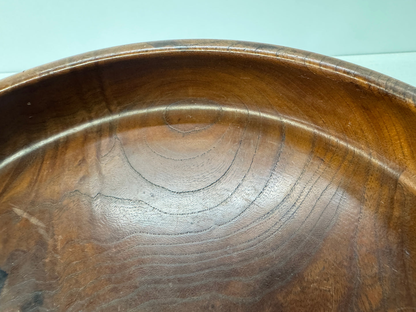 Y10803 TRAY zelkova wood Obon Ozen round Japan antique serving platter salver