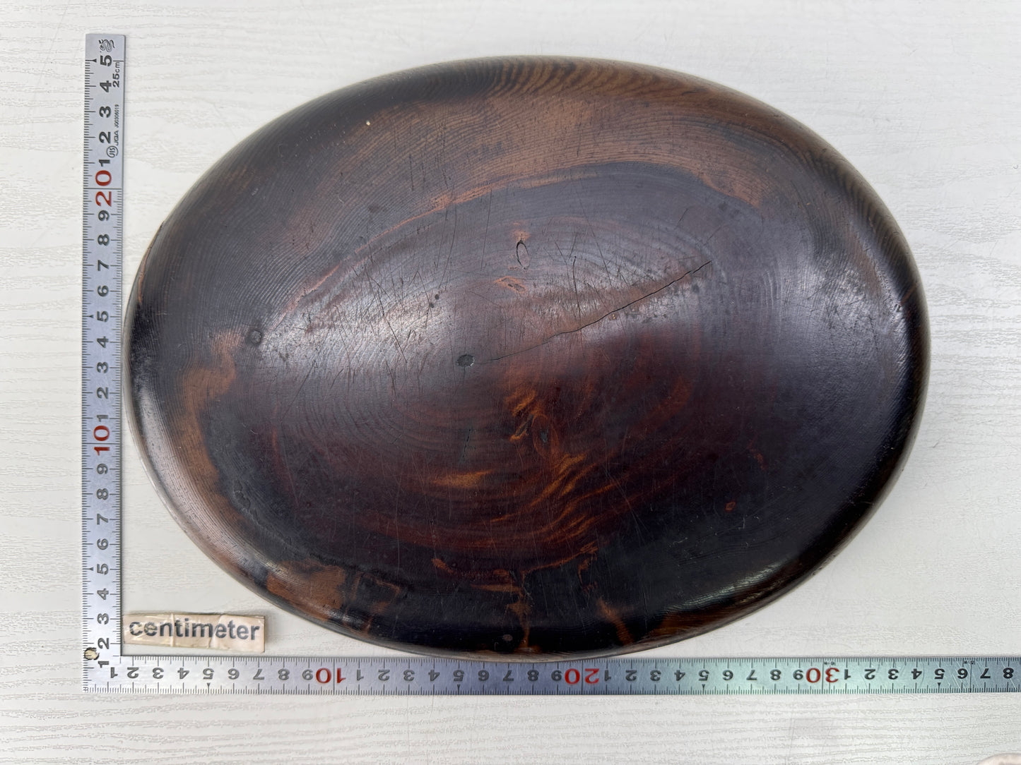 Y10804 TRAY pine wood Obon Ozen Japan antique kitchen serving platter salver