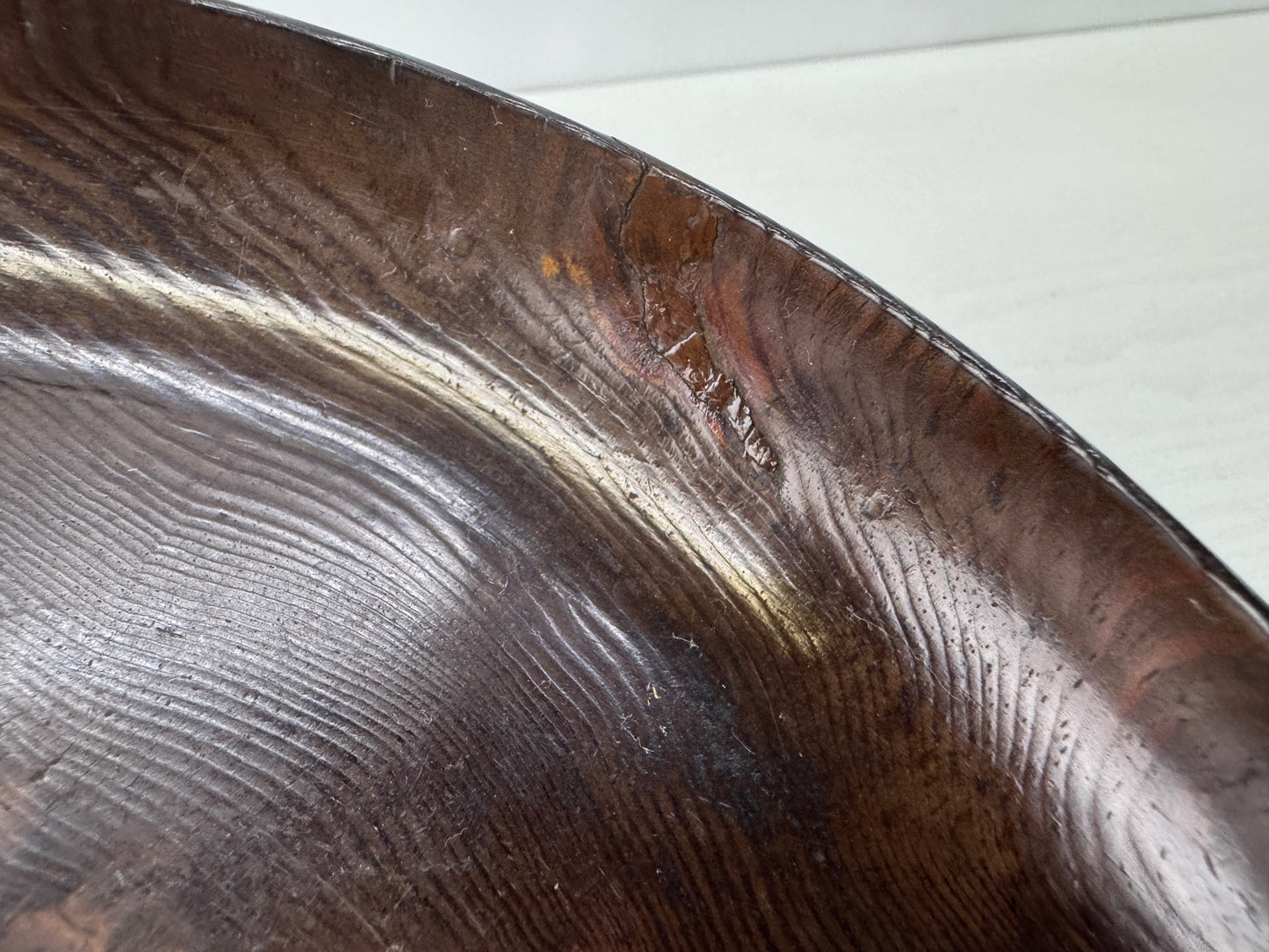 Y10804 TRAY pine wood Obon Ozen Japan antique kitchen serving platter salver