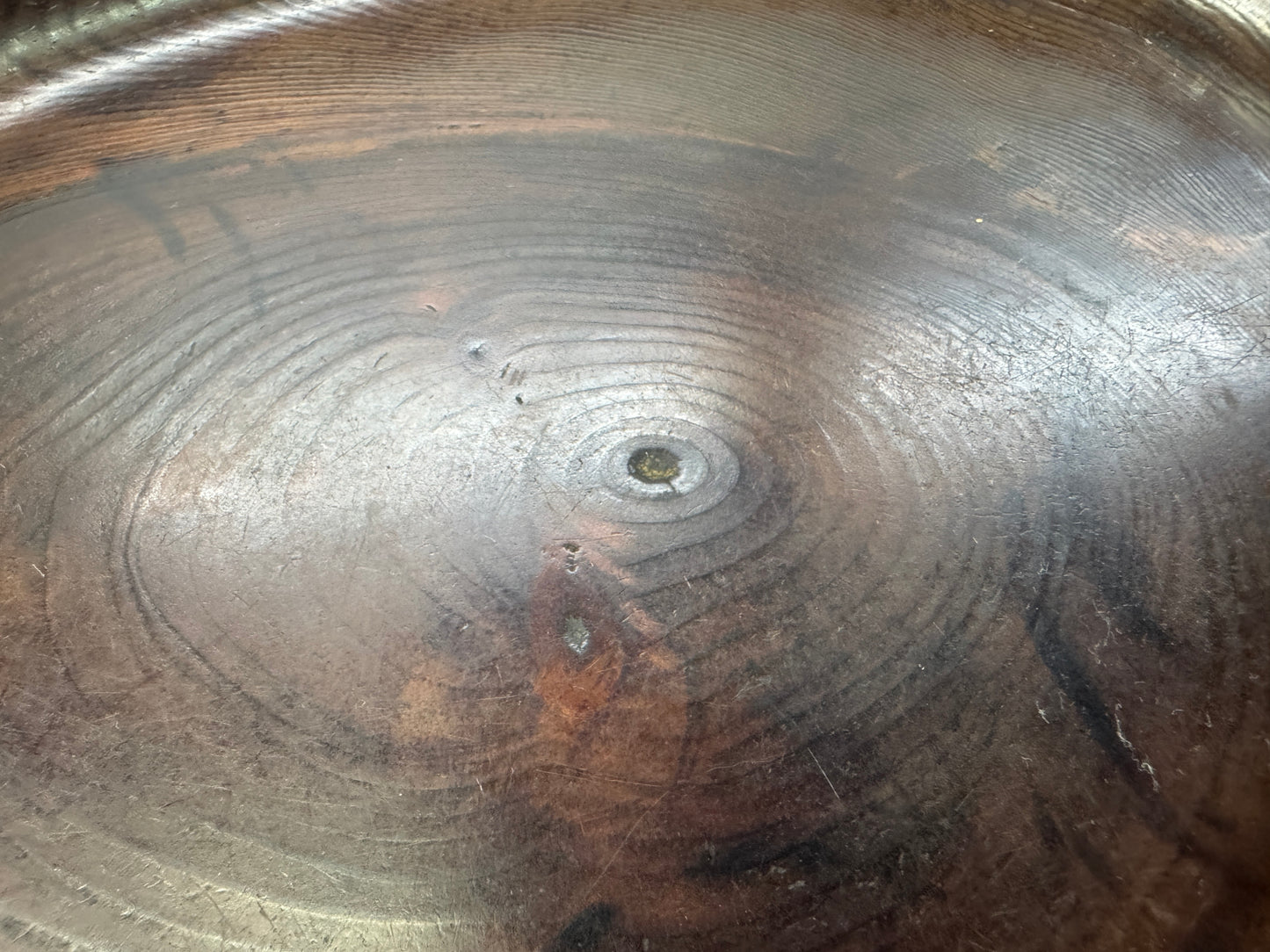 Y10804 TRAY pine wood Obon Ozen Japan antique kitchen serving platter salver