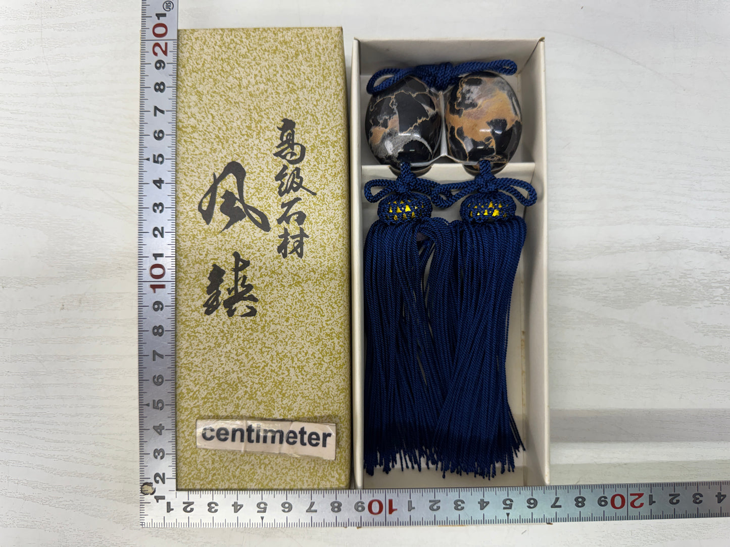 Y10805 FUCHIN Natural stone box Japan kakejiku Hanging Scroll Weight interior