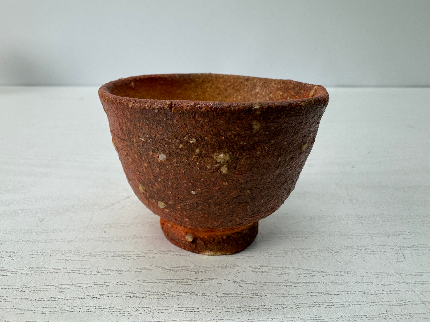 Y10810 CHAWAN Shigaraki-ware Guinomi Sake cup signed box Japan antique tablewar