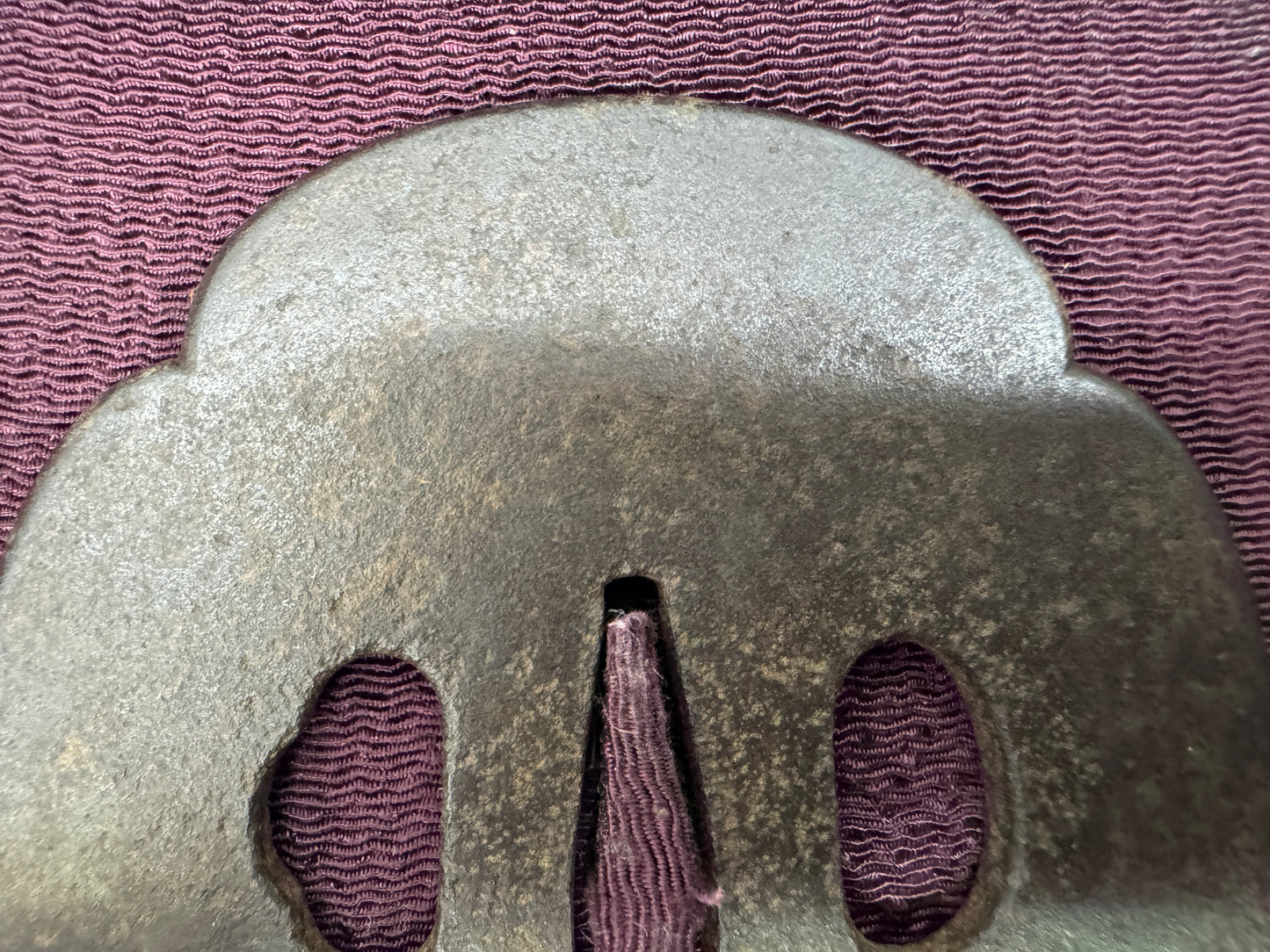 Y10824 TSUBA Iron sword guard inlay box Japan antique samurai katana koshirae