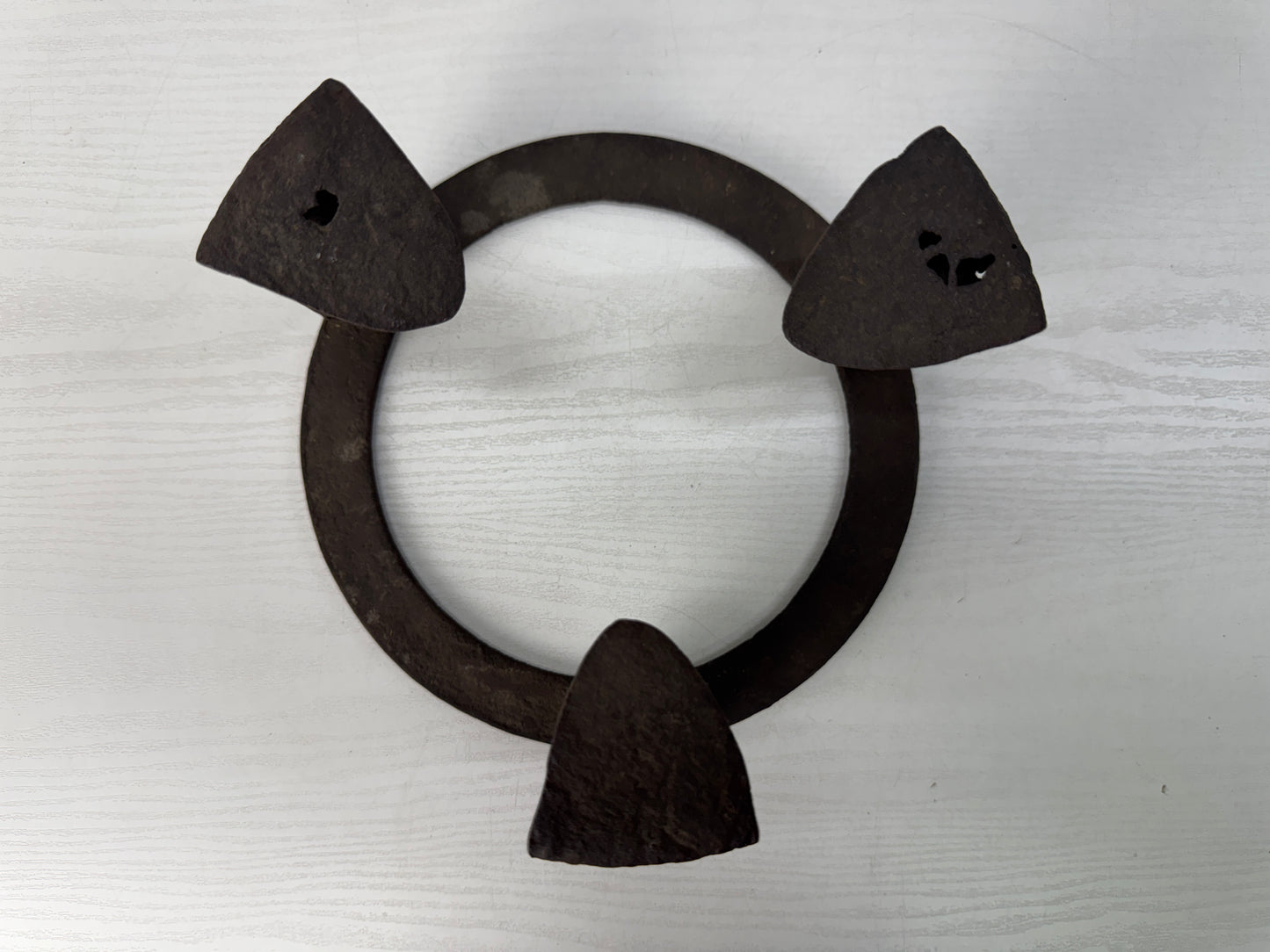 Y10827 TRIVET Iron Gotoku stand tea ceremony utensils Japan antique kitchen