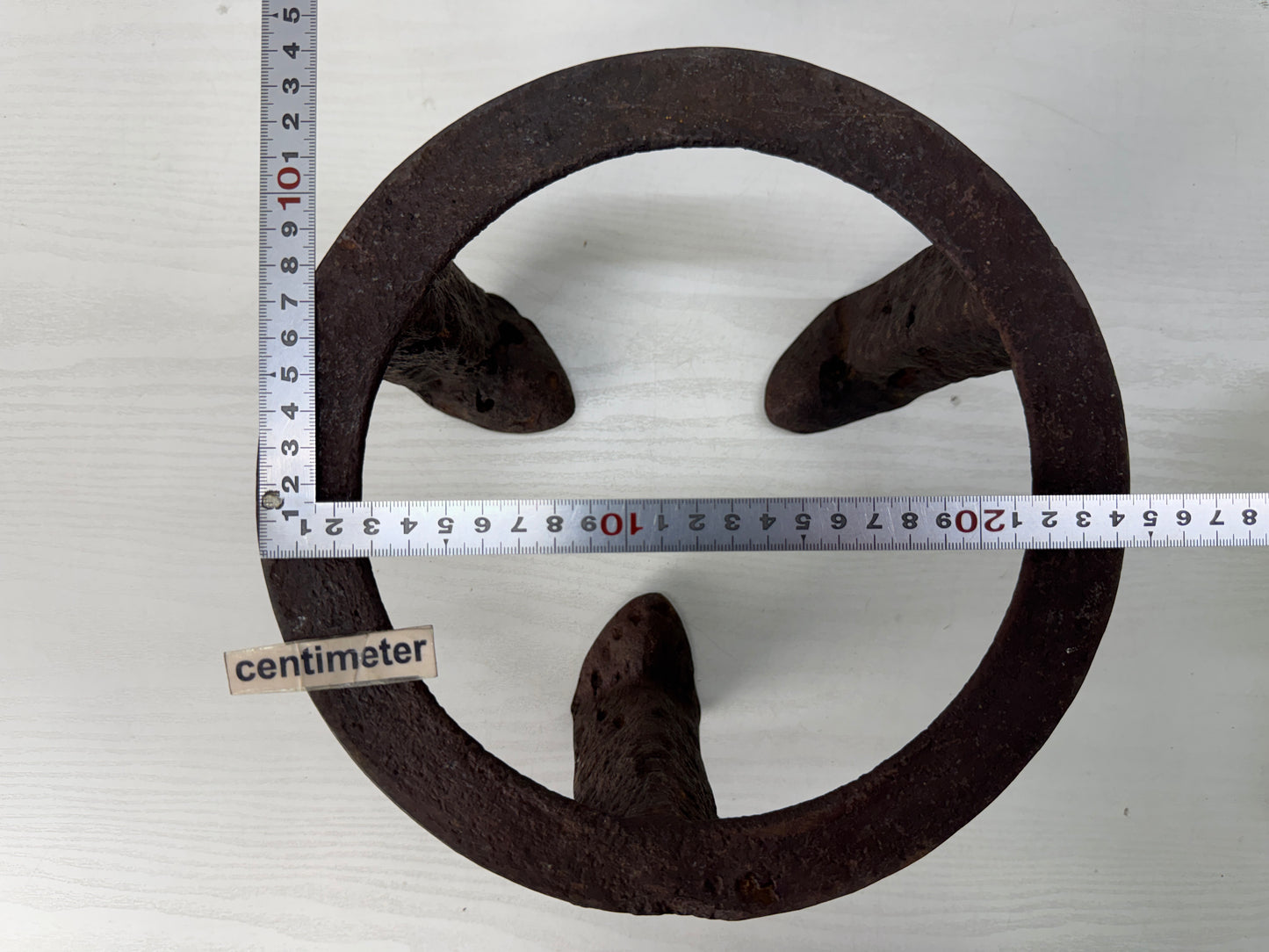 Y10827 TRIVET Iron Gotoku stand tea ceremony utensils Japan antique kitchen