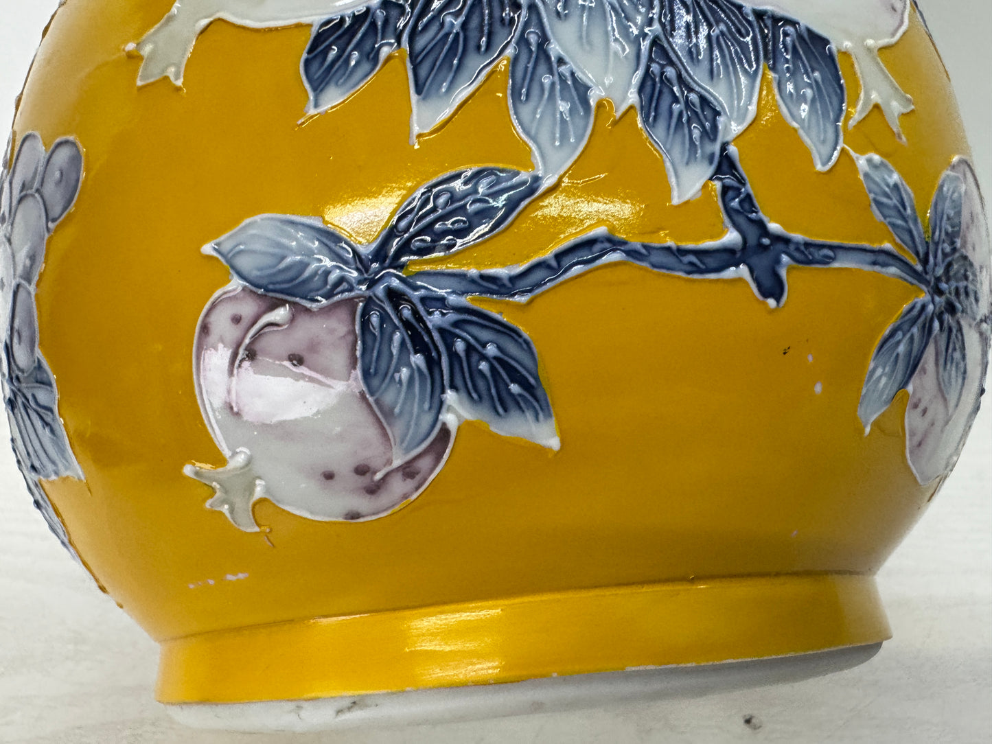Y10832 FLOWER VASE Seto-ware signed box Japan antique ikebana floral arrangement