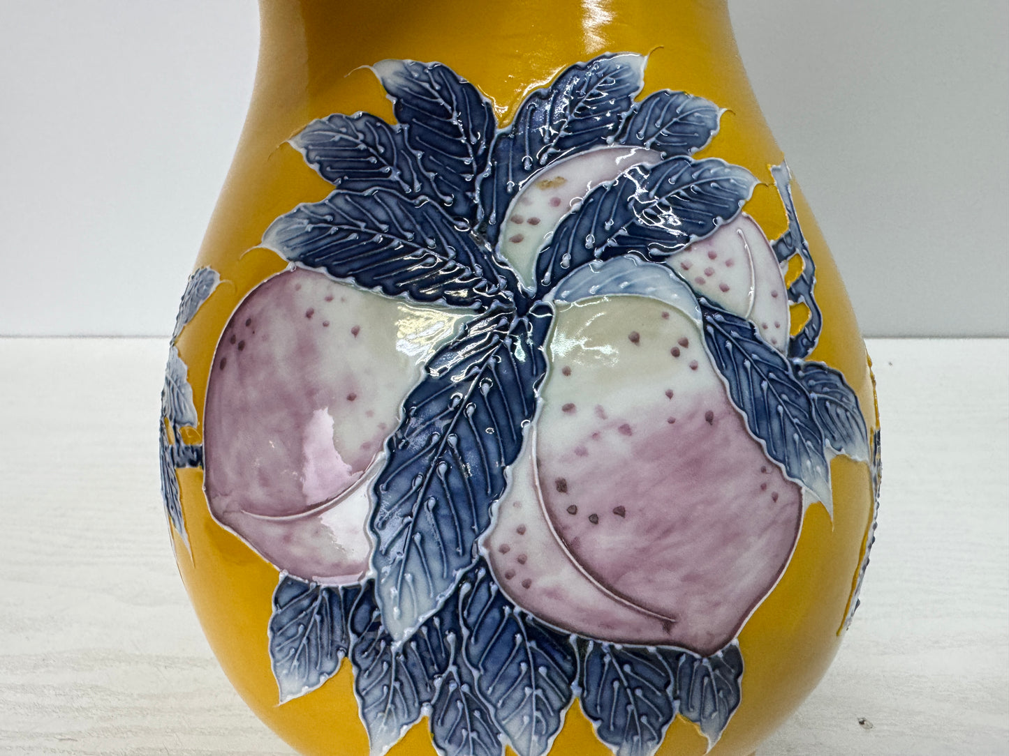 Y10832 FLOWER VASE Seto-ware signed box Japan antique ikebana floral arrangement