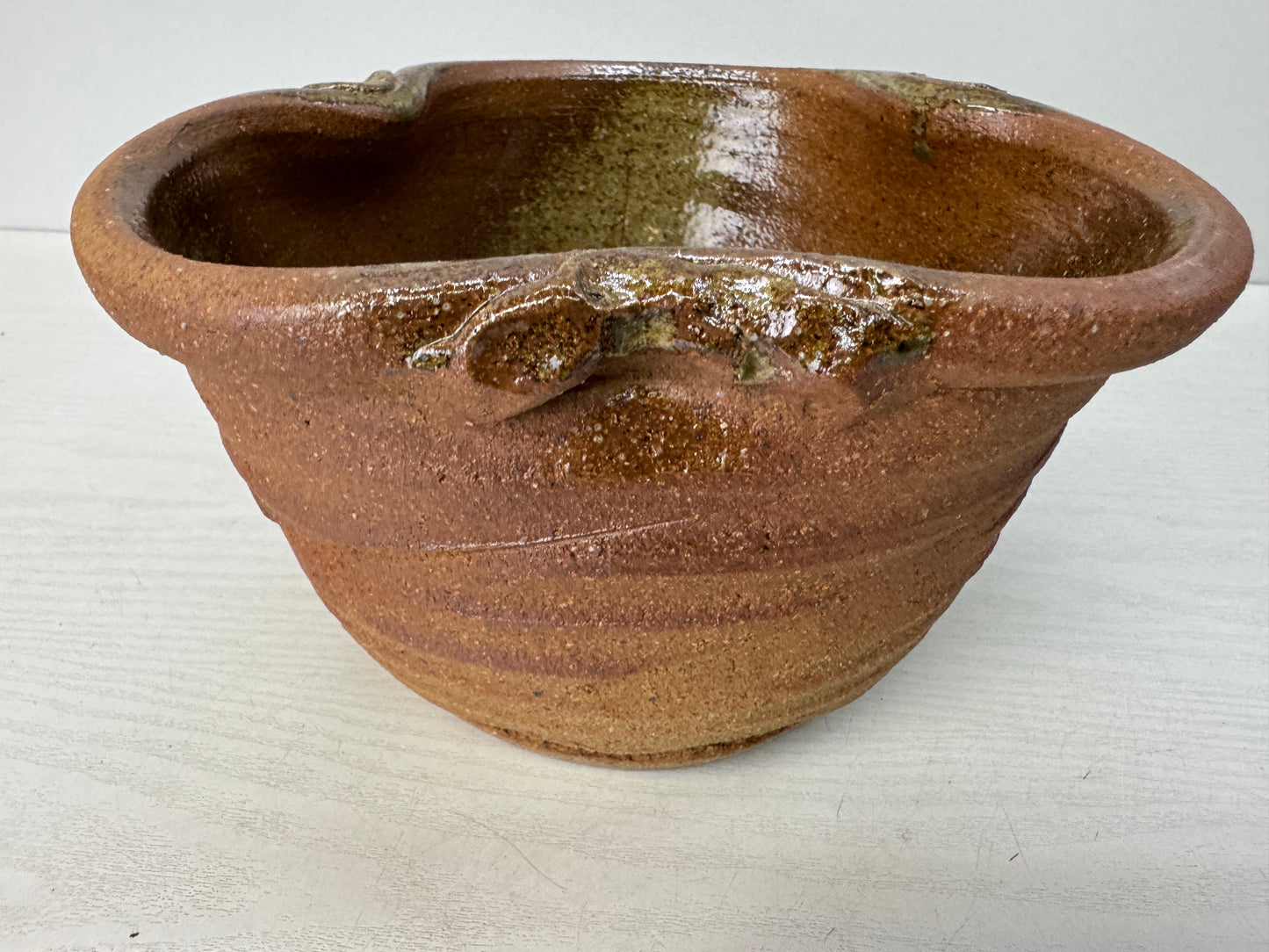 Y10833 BASIN Shigaraki-ware small Hand-washing basin Japan antique pottery