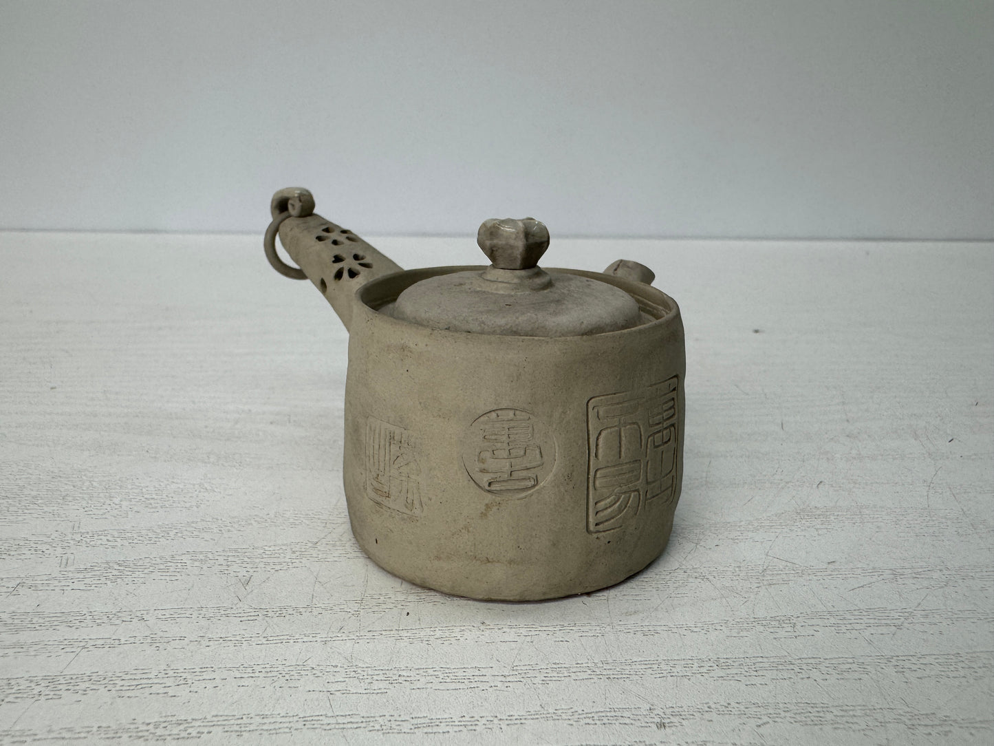 Y10837 KYUSU Banko-ware teapot signed unglazed Japan antique Sencha tea ceremony