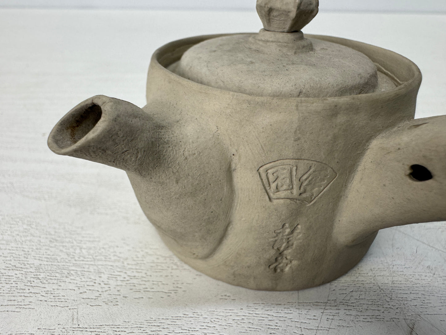 Y10837 KYUSU Banko-ware teapot signed unglazed Japan antique Sencha tea ceremony
