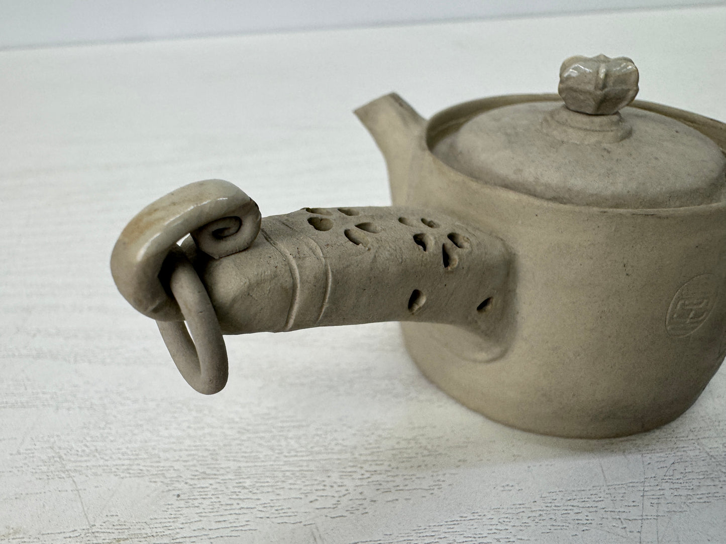 Y10837 KYUSU Banko-ware teapot signed unglazed Japan antique Sencha tea ceremony