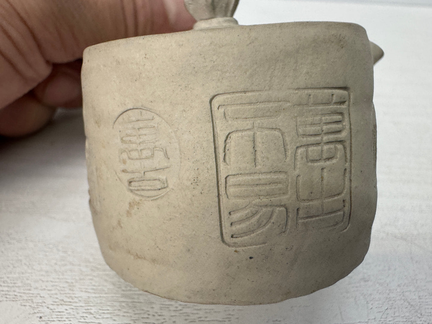 Y10837 KYUSU Banko-ware teapot signed unglazed Japan antique Sencha tea ceremony