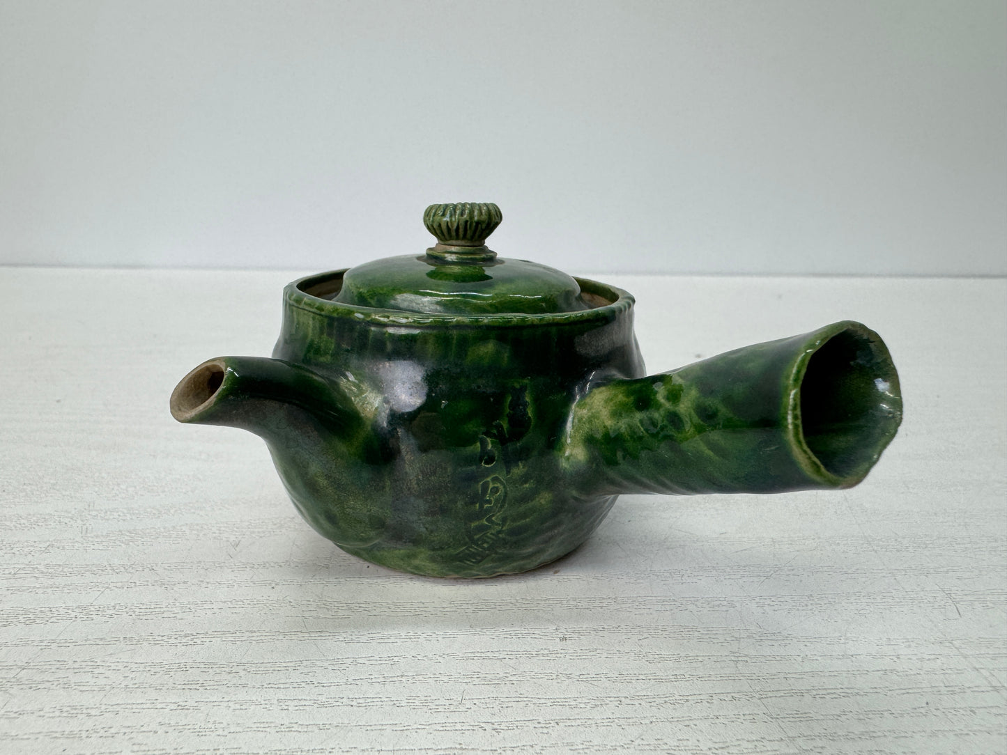 Y10838 KYUSU Banko-ware teapot pot signed Japan antique Sencha tea ceremony