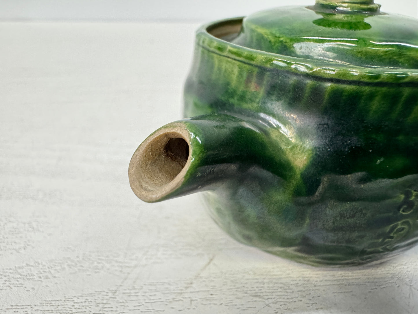Y10838 KYUSU Banko-ware teapot pot signed Japan antique Sencha tea ceremony