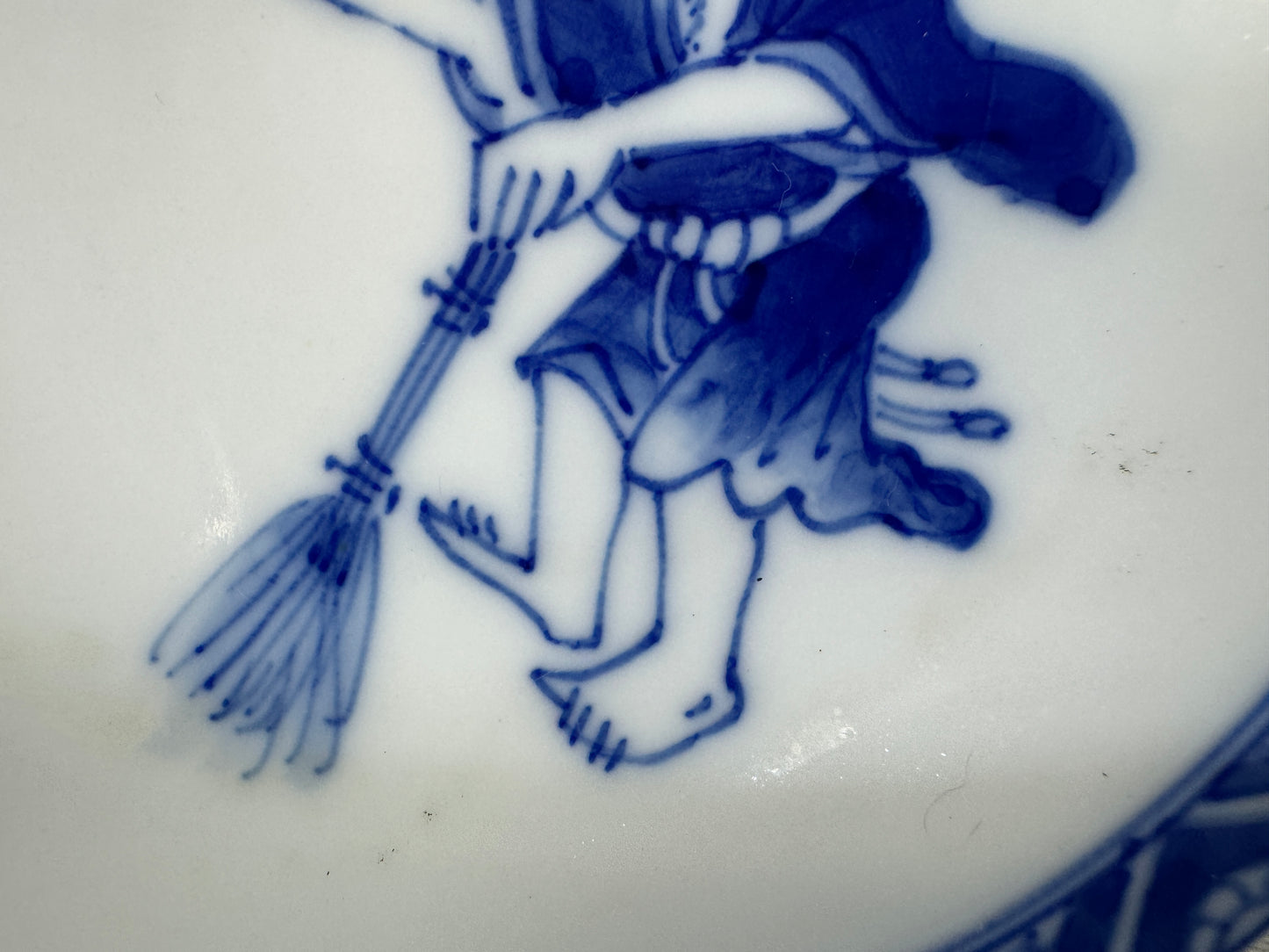 Y10841 DISH Seto-ware serving plate set of 5 Hermit signed box Japan antique
