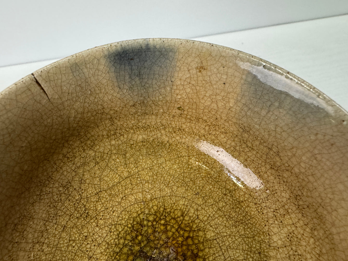 Y10842 CHAWAN Ofuke-ware bowl chipped Japan antique tea ceremony pottery cup