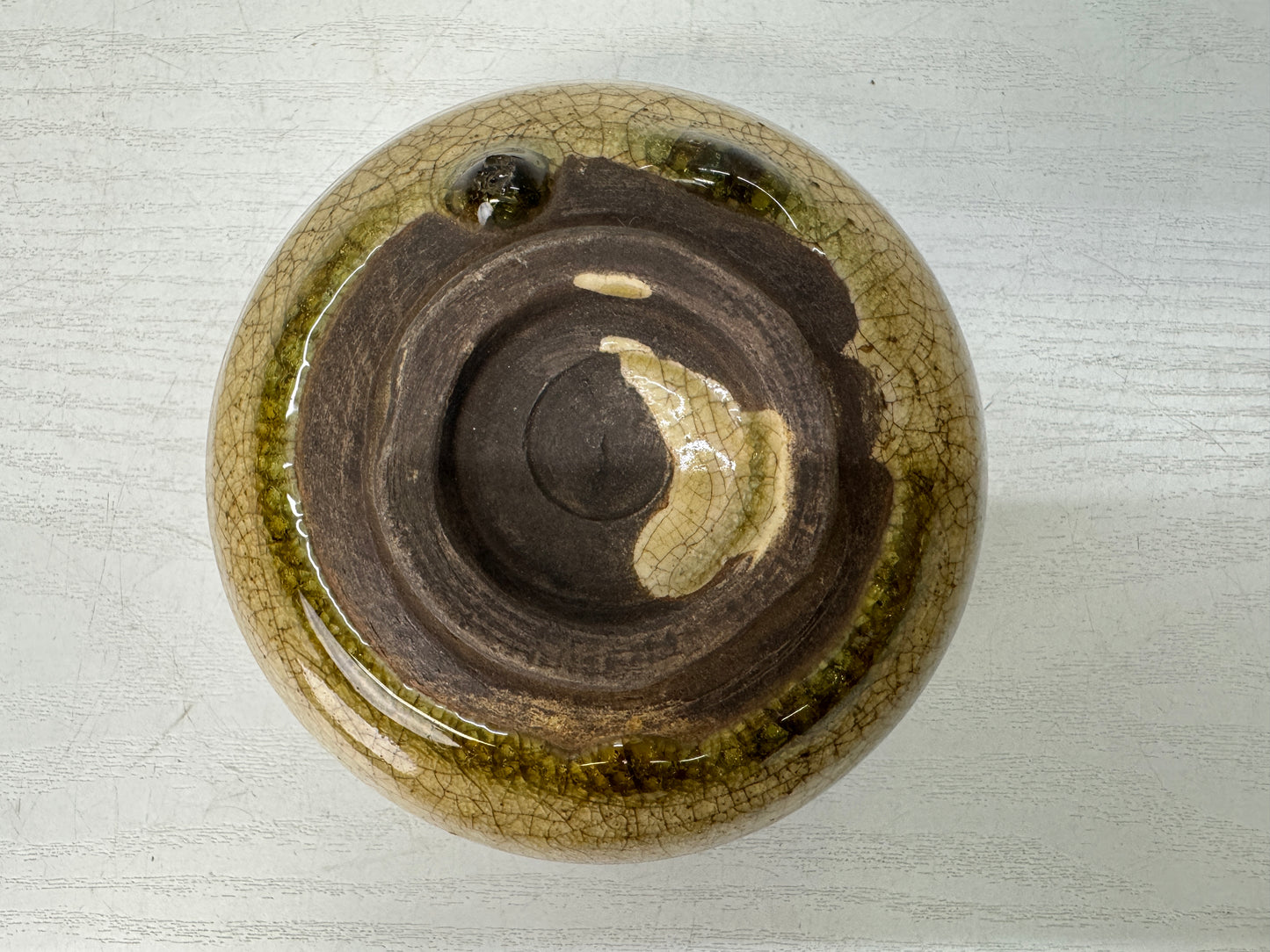 Y10842 CHAWAN Ofuke-ware bowl chipped Japan antique tea ceremony pottery cup