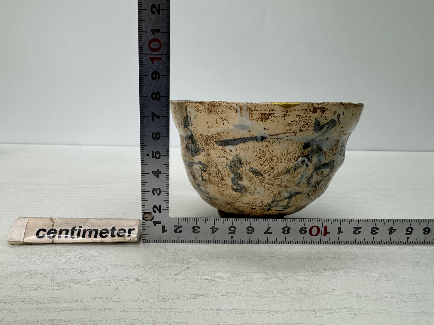 Y10844 CHAWAN Mino-ware kintsugi bowl signed Japan antique tea ceremony pottery