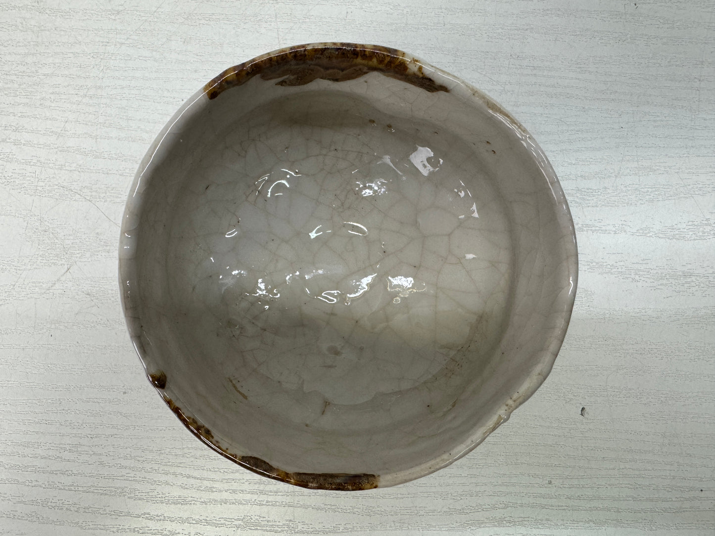 Y10845 CHAWAN Inuyama-ware bowl signed Japan antique tea ceremony pottery cup