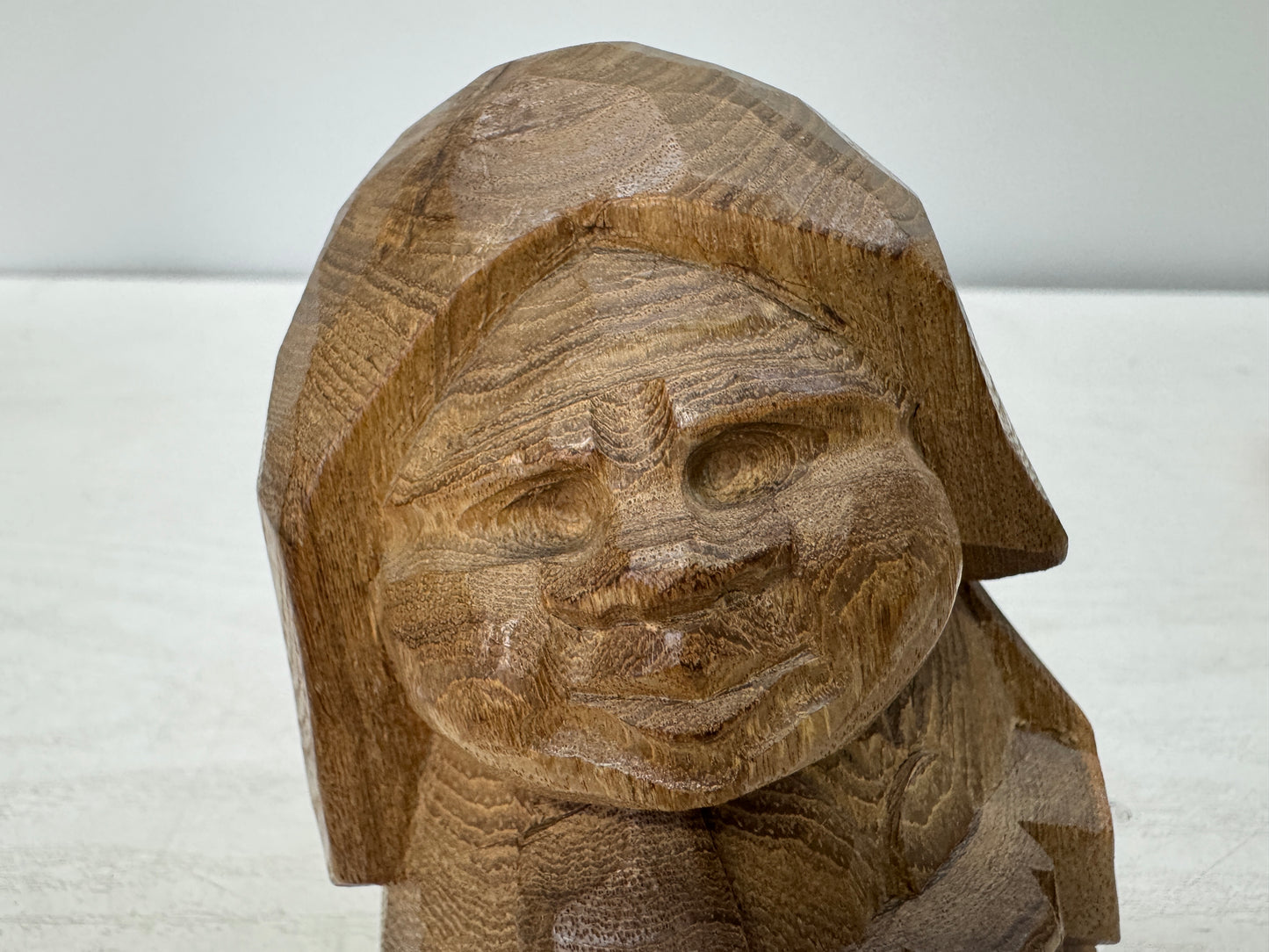 Y10847 STATUE wood-carved figure figurine wooden tag Ainu Hokkaido Japan antique
