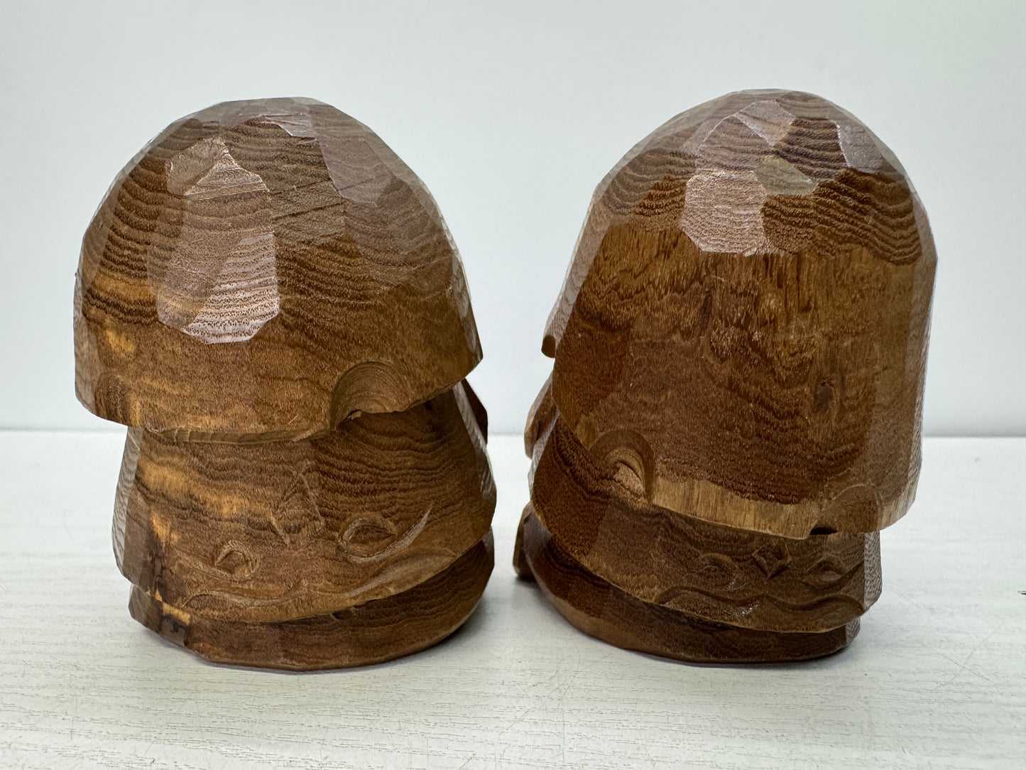 Y10847 STATUE wood-carved figure figurine wooden tag Ainu Hokkaido Japan antique
