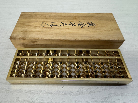 Y10850 SOROBAN 24K Gold-plated Abacus box Japan antique math counting machine