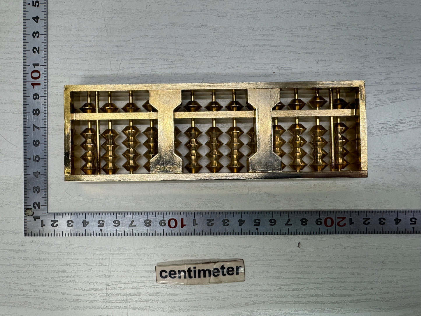 Y10850 SOROBAN 24K Gold-plated Abacus box Japan antique math counting machine