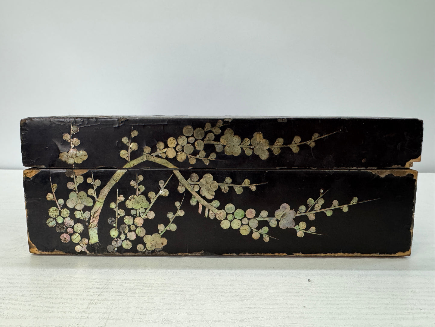 Y10854 BOX Letter case Raden Mother-of-pearl work Makie Japan antique stationery