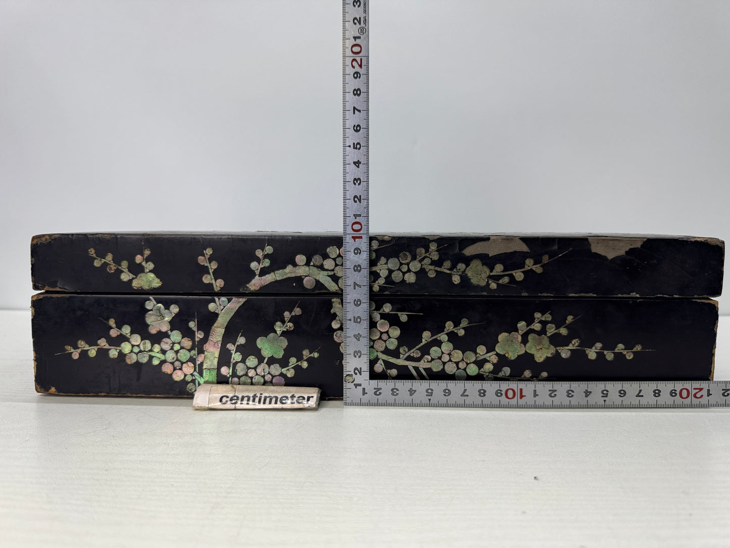 Y10854 BOX Letter case Raden Mother-of-pearl work Makie Japan antique stationery