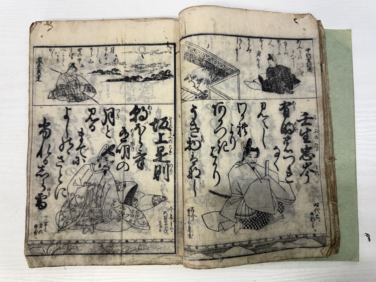 Y10859 WOODBLOCK PRINT Japanese-style book Hyakunin Isshu Ukiyoe Japan antique