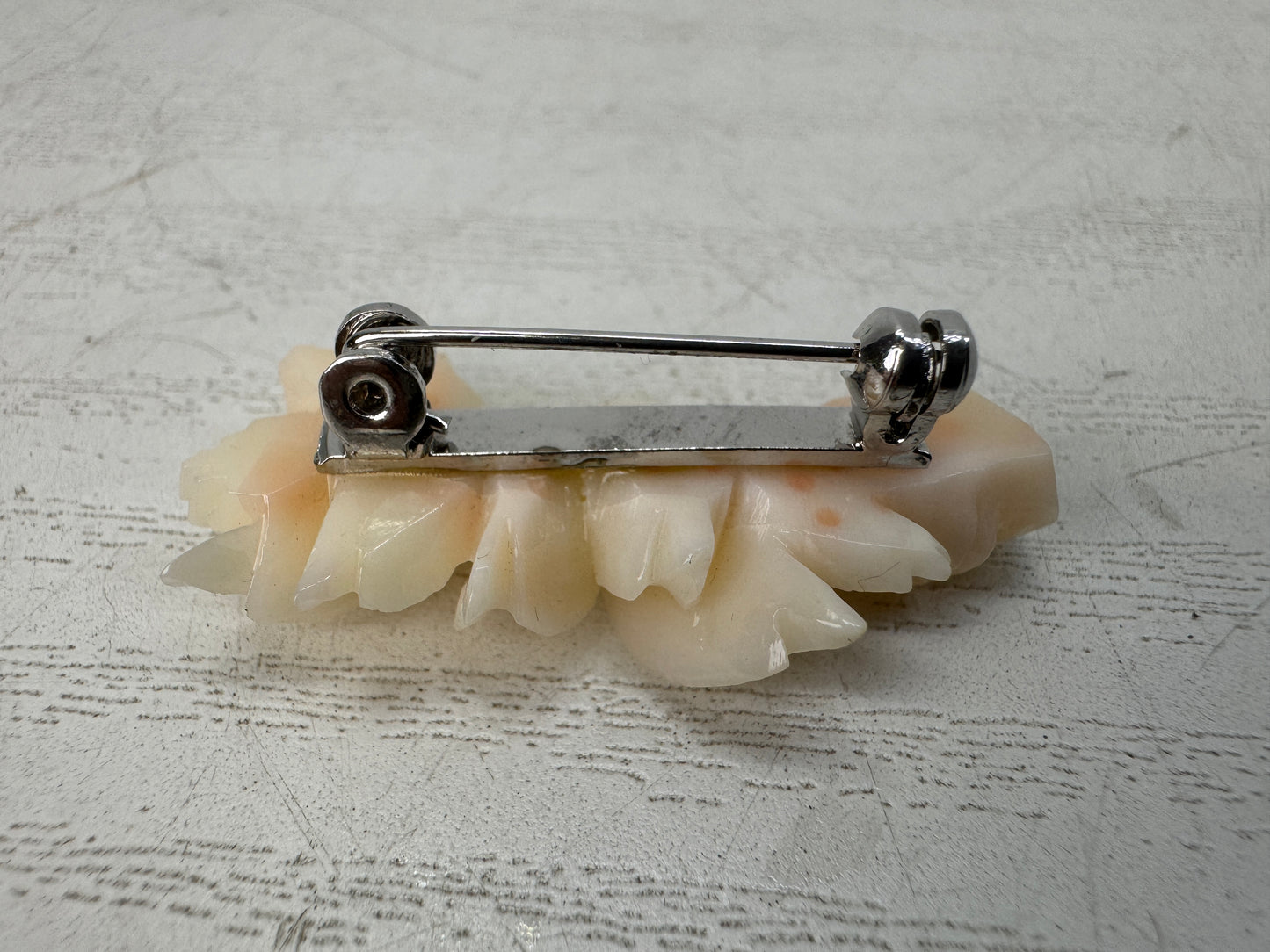 Y10861 BROOCH Genuine White Coral Flower Branch Japan antique jewelry fashion