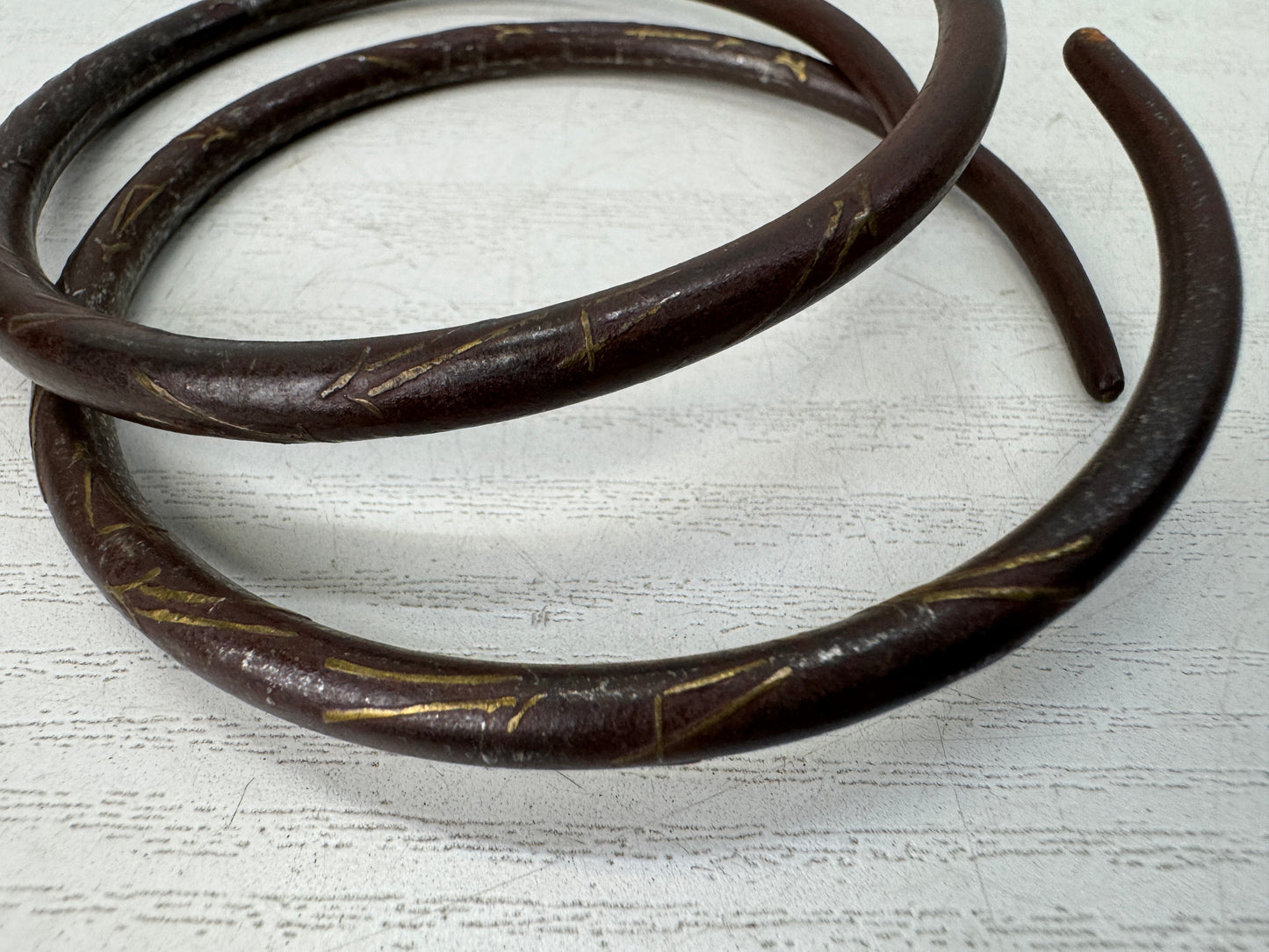 Y10866 KAMAKAN Iron Kettle lifting ring signed box Japan antique tea ceremony