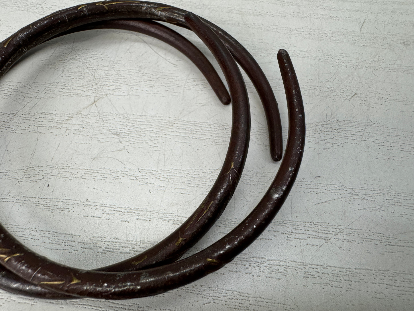Y10866 KAMAKAN Iron Kettle lifting ring signed box Japan antique tea ceremony
