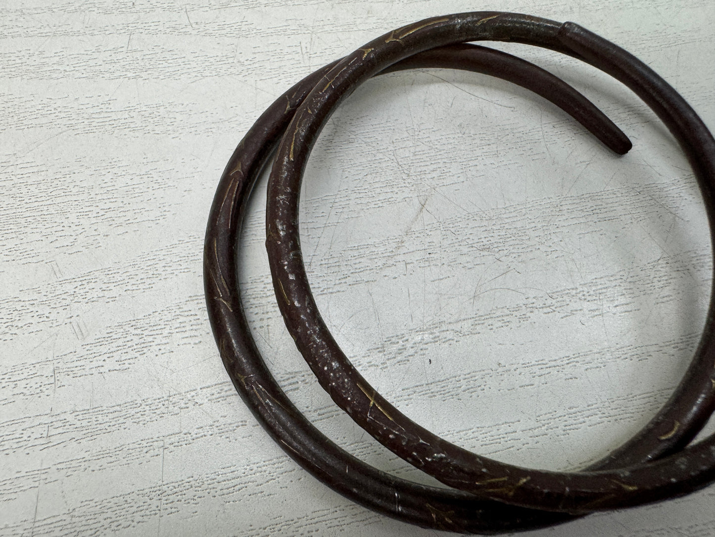 Y10866 KAMAKAN Iron Kettle lifting ring signed box Japan antique tea ceremony