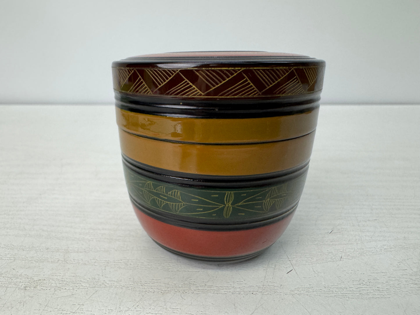 Y10869 TEA CADDY Makie Kinma-lacquer signed box Japan antique tea ceremony