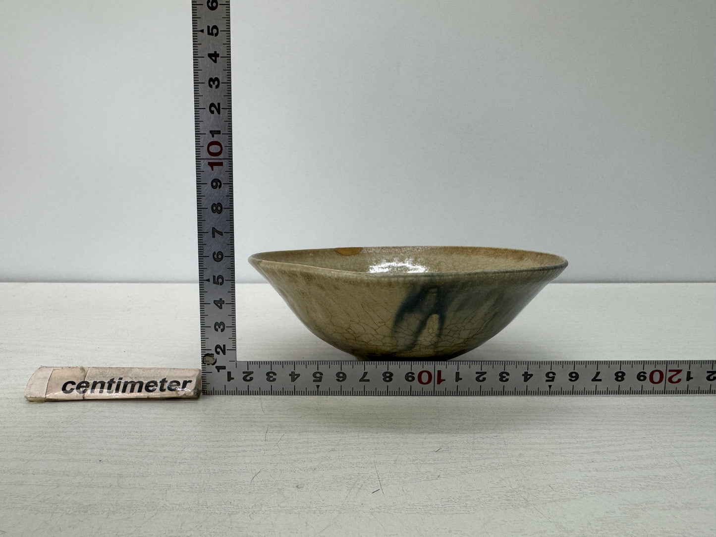 Y10874 CHAWAN Ofuke-ware flat bowl kintsugi signed Japan antique tea ceremony