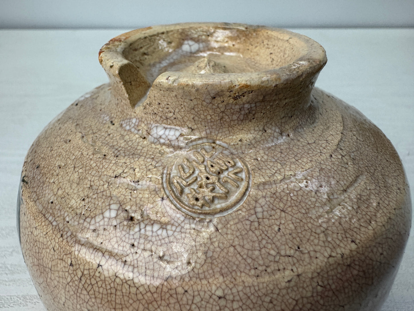 Y10875 CHAWAN Hagi-ware bowl signed box Japan antique tea ceremony pottery cup