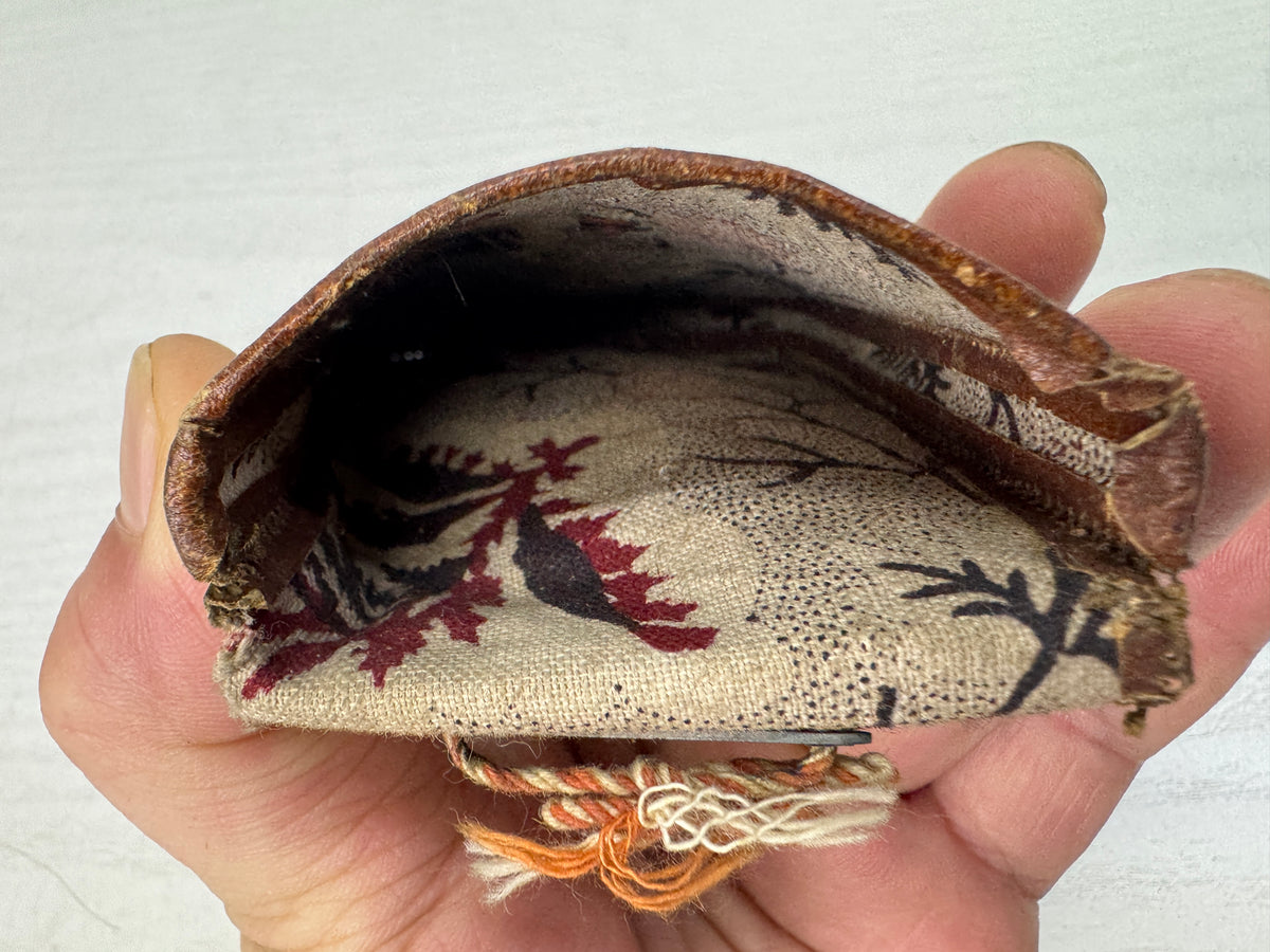 Y10884 NETSUKE Kinkarakawa leather Cicada metal fittings Japan antique kimono
