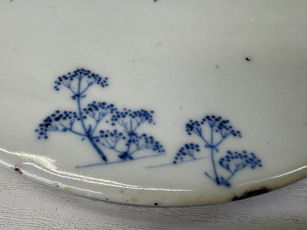 Y10887 SUZURI Hirado-ware chestnut carving Round inkstone box Japan antique